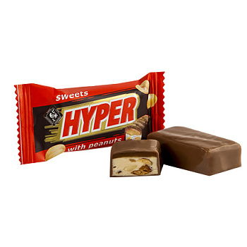 Цукерки глазуровані "Хайпер з арахісом" 1 кг